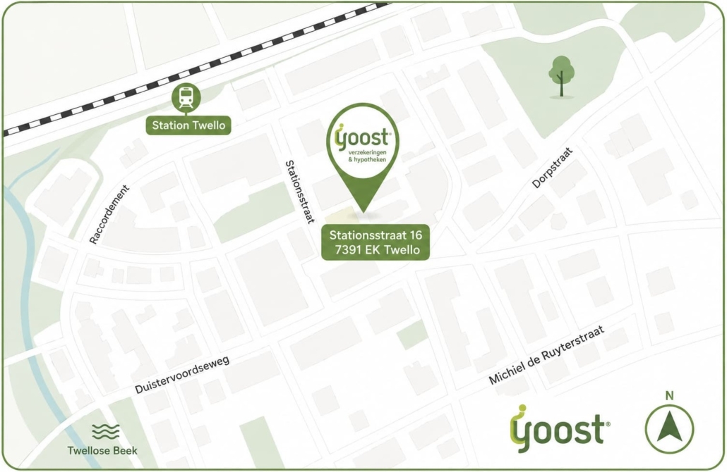 Yoost-Twello-locatie-kantoor Locatie Yoost aan Stationsstraat 16 in Twello, vlak bij Station Twello
